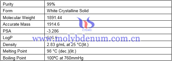 sodium phosphomolybdate hydrate physical and chemical properties image